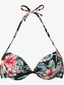 Haut de bikini push-up imprimé floral : chaque pièce est unique