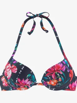 Haut de bikini push-up imprimé floral moderne