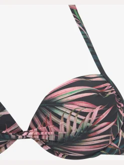 Haut de bikini push-up imprimé tropical