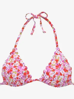 Haut de bikini triangle bords ondulés au laser