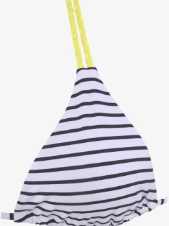 Haut de bikini triangle design rayé avec détails contrastés