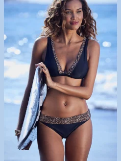 Haut de bikini triangle détails léopard tendance