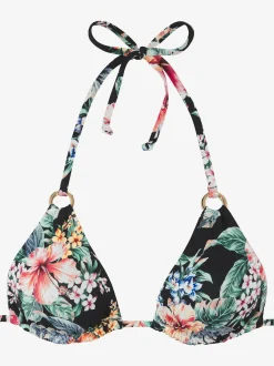 Haut de bikini triangle imprimé floral : chaque pièce est unique