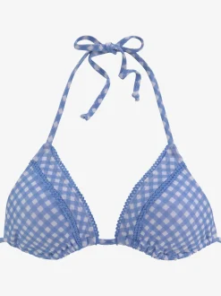 Haut de bikini triangle imprimé vichy moderne