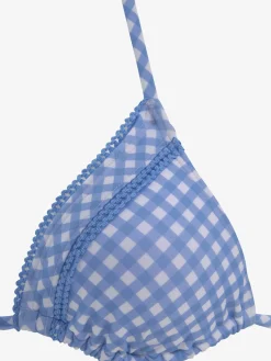Haut de bikini triangle imprimé vichy moderne