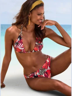 Haut de bikini triangle imprimé tropical