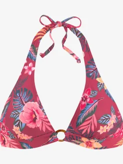 Haut de bikini triangle imprimé tropical