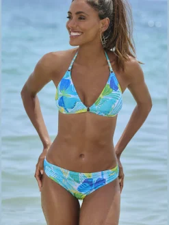 Haut de bikini triangle motif papillons – chaque pièce est unique
