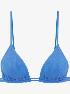 Haut de bikini triangle matière structurée tendance à rayures