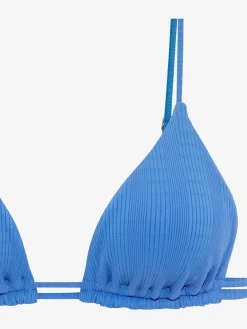 Haut de bikini triangle matière structurée tendance à rayures