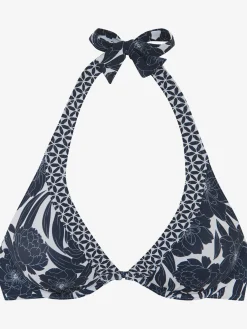 Haut de maillot de bain à armatures imprimé floral tendance contrasté