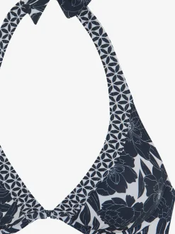 Haut de maillot de bain à armatures imprimé floral tendance contrasté