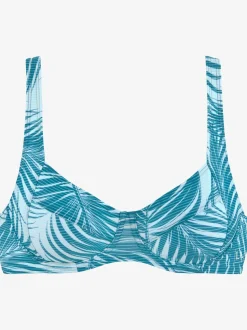 Haut de maillot de bain à armatures imprimé palmiers tendance