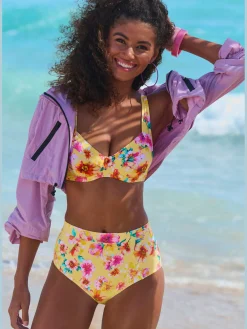 Haut de maillot de bain à armatures design floral tendance