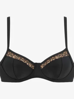 Haut de maillot de bain à armatures détails léopard tendance