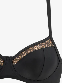 Haut de maillot de bain à armatures détails léopard tendance