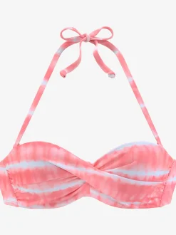 Haut de maillot de bain à armatures imprimé, effet de couleur différent pour chaque pièce