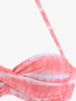 Haut de maillot de bain à armatures imprimé, effet de couleur différent pour chaque pièce