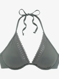 Haut de maillot de bain à armatures bord découpé au laser tendance