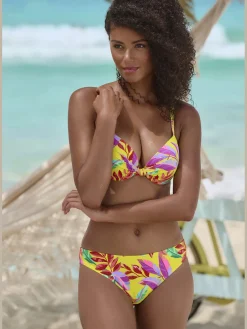 Haut de maillot de bain à armatures motif floral – chaque pièce est unique