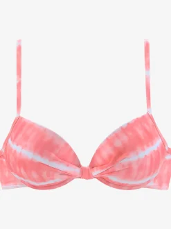 Haut de maillot de bain à armatures imprimé, effet de couleur différent pour chaque pièce
