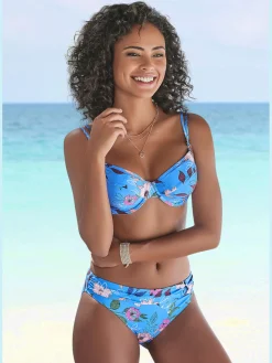 Haut de maillot de bain à armatures imprimé floral moderne
