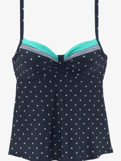Haut de maillot de bain à armatures mélange tendance de rayures et de pois