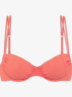 Haut de maillot de bain à armatures matière structurée tendance à rayures
