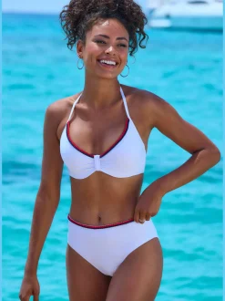Haut de maillot de bain à armatures unis tendance avec cordons