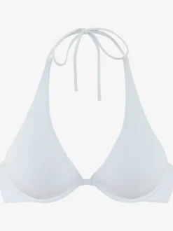 Haut de maillot de bain à armatures matière structurée tendance à rayures