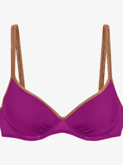 Haut de maillot de bain à armatures passepoils brillants