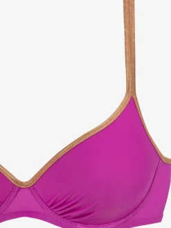 Haut de maillot de bain à armatures passepoils brillants