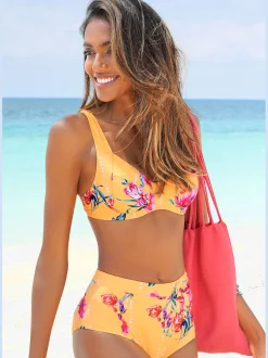 Haut de maillot de bain à armatures imprimé floral moderne