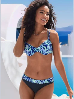 Haut de maillot de bain à armatures imprimé tendance