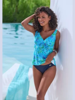 Haut de maillot de bain à armatures imprimé floral
