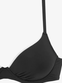 Haut de maillot de bain à armatures uni tendance avec passepoil contrasté