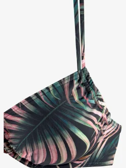 Haut de maillot de bain à armatures imprimé tropical
