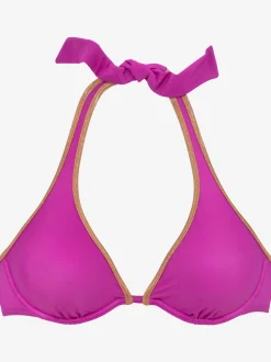 Haut de maillot de bain à armatures passepoils brillants