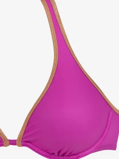 Haut de maillot de bain à armatures passepoils brillants
