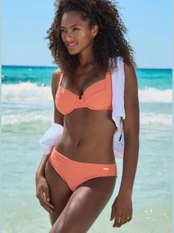 Haut de maillot de bain à armatures matière structurée aux couleurs tendances