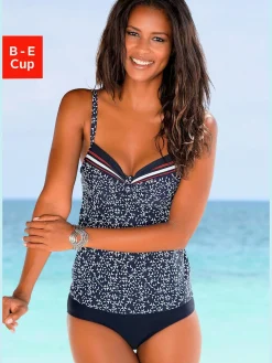 Haut de maillot de bain à armatures imprimé minimaliste