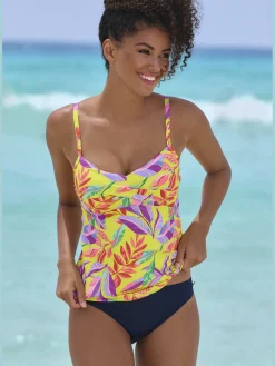 Haut de maillot de bain à armatures motif floral – chaque pièce est unique