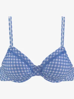 Haut de maillot de bain à armatures imprimé vichy moderne