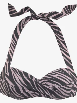 Haut de maillot de bain bandeau imprimé zébré élégant