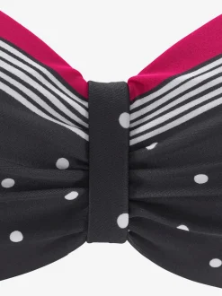 Haut de maillot de bain bandeau mélange élégant de rayures et de pois