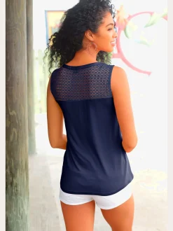 Haut de plage fausse patte de boutonnage devant