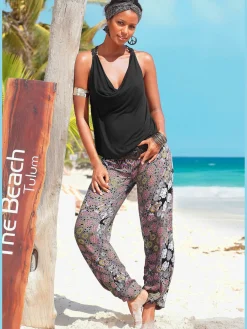 Haut de plage joli empiècement en dentelle crochetée au dos