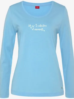 Haut de pyjama tee-shirt à manches longues s.oliver avec petit imprimé