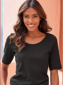 Haut de pyjama t-shirt à encolure ronde
