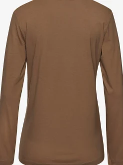 Haut de pyjama t-shirt à manches longues avec imprimé feuille